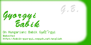 gyorgyi babik business card